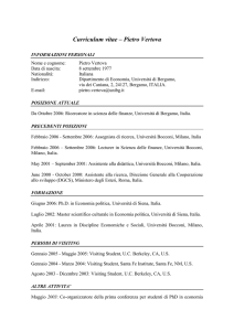 Curriculum vitae – Pietro Vertova - econpubblica
