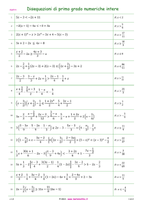Disequazioni di primo grado numeriche intere