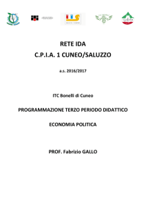 Economia Politica Programmazione terzo periodo