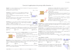 Esercizi di applicazione dei principi della dinamica