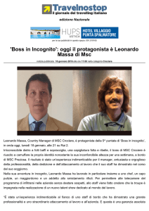 `Boss in Incognito`: oggi il protagonista è Leonardo