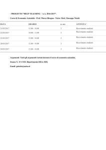 Tutorato Help Teaching prof. Bisogno - Corsi di Studio