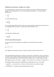 Definizione di accelerazione