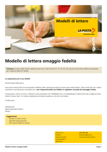 Modelli di lettere Modello di lettera omaggio fedeltà