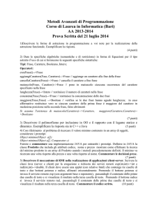 Metodi Avanzati di Programmazione Corso di Laurea in Informatica