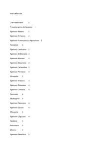 Indice Manuale Le ere della terra 1 Precambriano o Archeozoico 1 Il