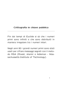 La crittografia in chiave pubblica
