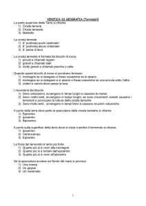 Verifica di Geografia: Terremoti e Climi Europei