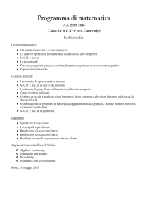 Programma di matematica