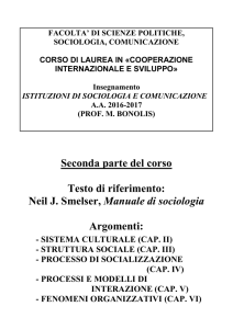 ISTITUZIONI DI SOCIOLOGIA