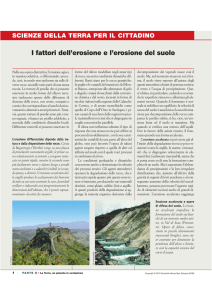 I fattori dell`erosione e l`erosione del suolo