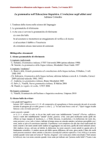 La grammatica nell`Educazione linguistica. L`evoluzione