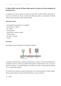 8. Misura della costante di Planck dallo spettro di corpo nero di una