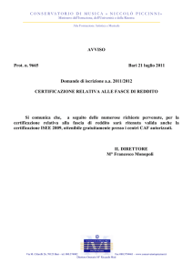 certificazione fasce di reddito (isee/iseeu)