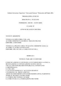 ITALIANO 1P - Istituto di Istruzione Superiore Giovanni Falcone