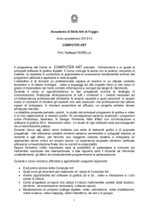 Programma del Corso di Applicazioni digitali per le arti visive