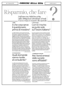 A che cosa serve Com`è il rischio il questionario se punto solo prima