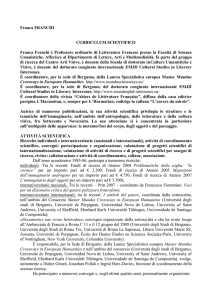 Franca FRANCHI CURRICULUM SCIENTIFICO Franca Franchi è