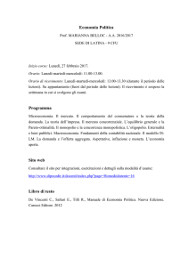 Economia politica D.M. 270/04 CFU 9