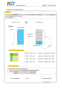 Divisione di numeri relativi