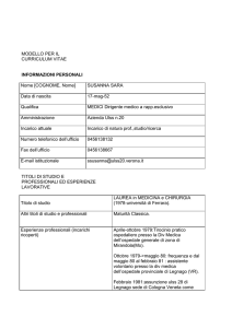 curriculum professionale sara susanna