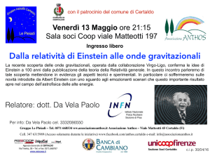 Dalla relatività di Einstein alle onde gravitazionali