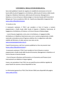 UNIVERSITA` DEGLI STUDI DI BOLOGNA. Sono stati pubblicati i