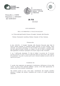 Atto di Rinnovo dell`Accordo per il "Colle di Galileo" tra