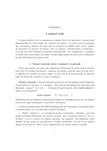 I numeri reali
