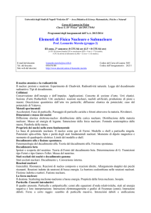 Elementi di Fisica Nucleare e Subnucleare