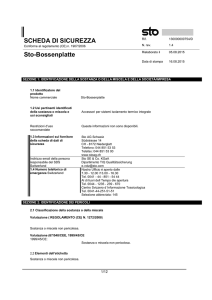 SCHEDA DI SICUREZZA Sto-Bossenplatte