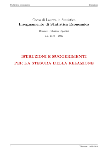 Corso di Laurea in Statistica Insegnamento di - UniFI