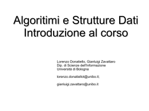 Algoritimi e Strutture Dati Introduzione al corso