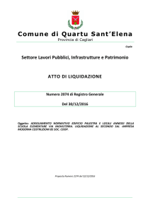 Determina di liquidazione n. 2074 del 30.12.16