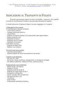 indicazioni al trapianto di fegato