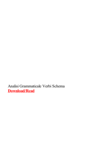 Analisi Grammaticale Verbi Schema