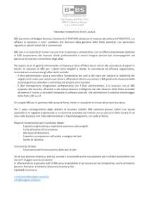 TIROCINIO FORMATIVO POST LAUREA BBS (acronimo di Budgets