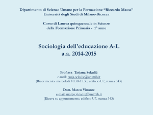 Facoltà di Scienze della Formazione Università degli Studi di Milano