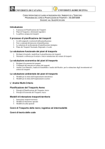 Pianificazione dei trasporti - Dipartimento Ingegneria Civile e