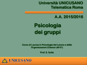 Psicologia Dinamica Corso di Laurea in Scienze Psicologiche del