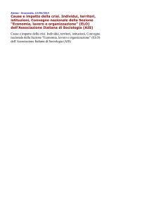 Cause e impatto della crisi. Individui, territori, istituzioni, Convegno