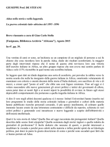 GIUSEPPE Prof. DE STEFANI Adua nella storia e nella leggenda