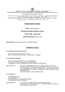 PROGRAMMA FINALE 1BSS SCIENZE UMANE E SOCIALI
