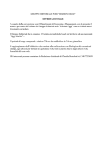 GRUPPO EDITORIALE WEB “EDIZIONI OGGI” OFFERTA DI STAGE