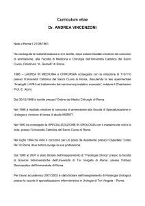 Curriculum vitae Dr. ANDREA VINCENZONI