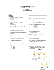 Esame di Informatica di Base Prof. Farinella/Tornatore Compito C