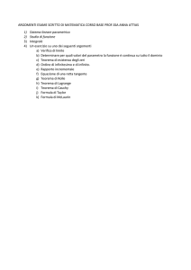 ARGOMENTI ESAME SCRITTO DI MATEMATICA CORSO BASE