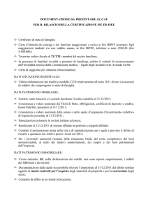 documentazione per rilascio ISEE