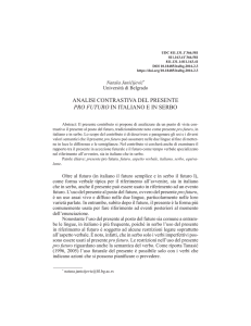 ANALISI CONTRASTIVA DEL PRESENTE PRO FUTURO IN