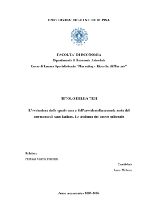 UNIVERSITA` DEGLI STUDI DI PISA FACOLTA` DI ECONOMIA